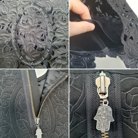 Manoush Jardin De Roses Beaded Top Black Size 6 - Picture 10 of 12